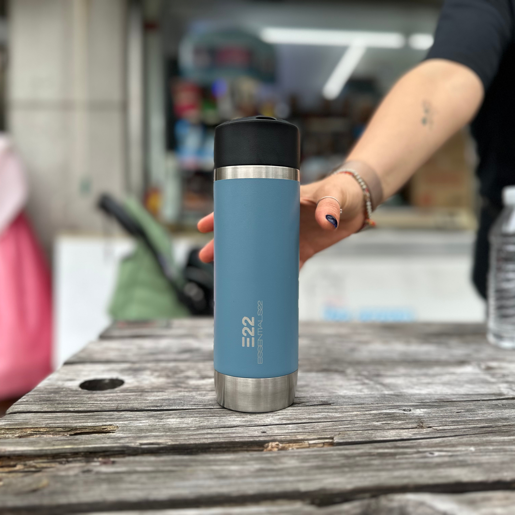 Premium 18/8 Stainless Steel Travel Tumbler - Press-to-Drink 450ml (15.22 fl oz)